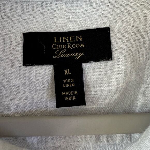 Club Room 100% Linen Luxury Mens Shirt XL Billowing Cloud Short Sleeve Coastal - Picture 2 of 5